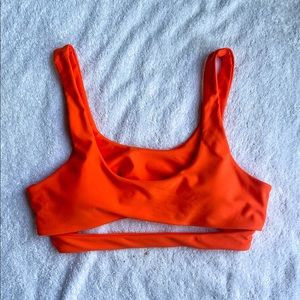 SHEIN orange cut out bikini top